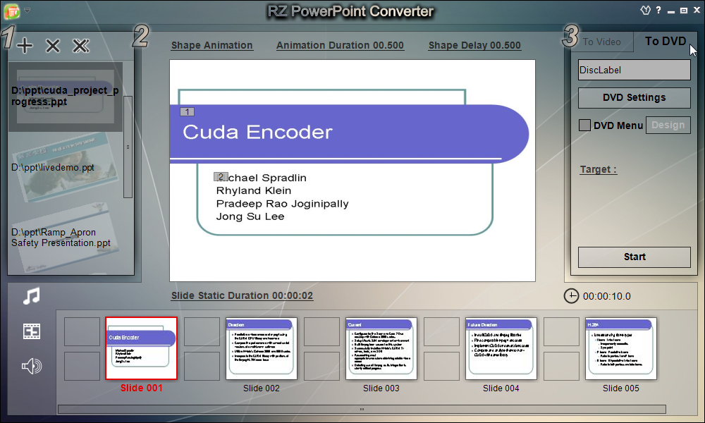 Windows 7 RZ PowerPoint To DVD Converter 5.01 full